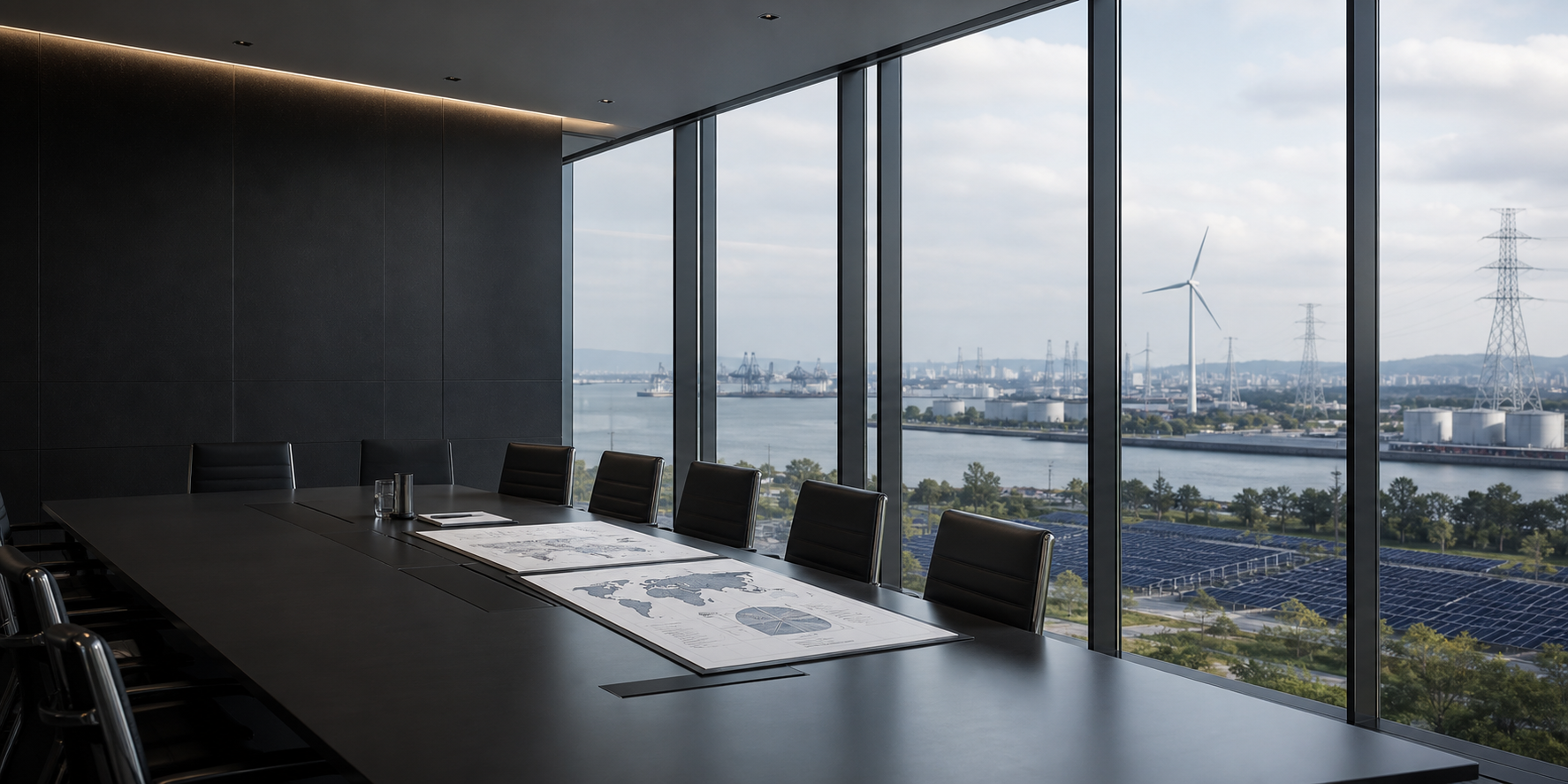 Shermoss strategy room overlooking energy infrastructure